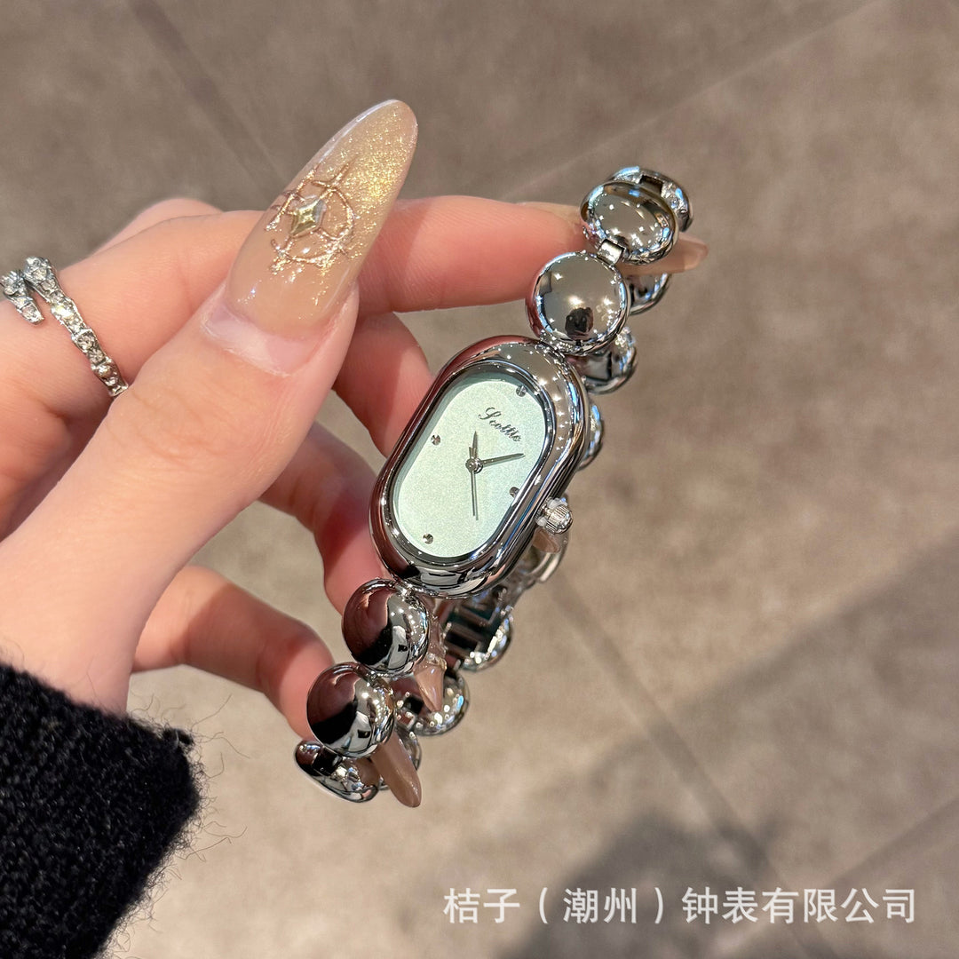 Steel Strap Oval Bracelet Watch