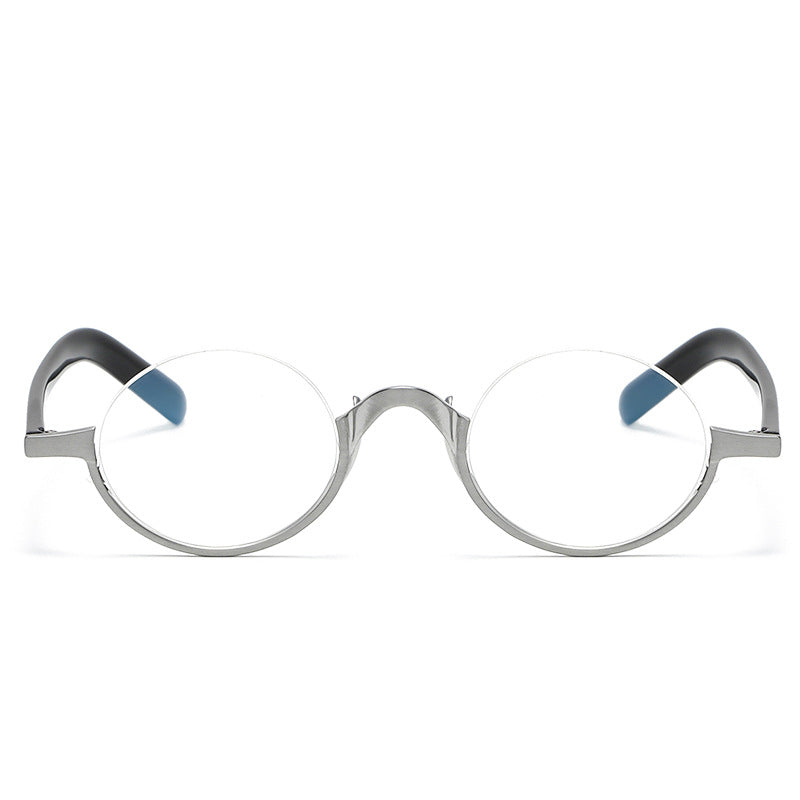 KMN80 round semi-rimless pure titanium glasses