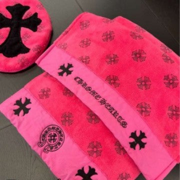Chrome Hearts Coral Fleece Towel, Bath Towel, Head Wrap, Hair Drying Towel