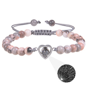 Pink crystal string stone projection bracelet