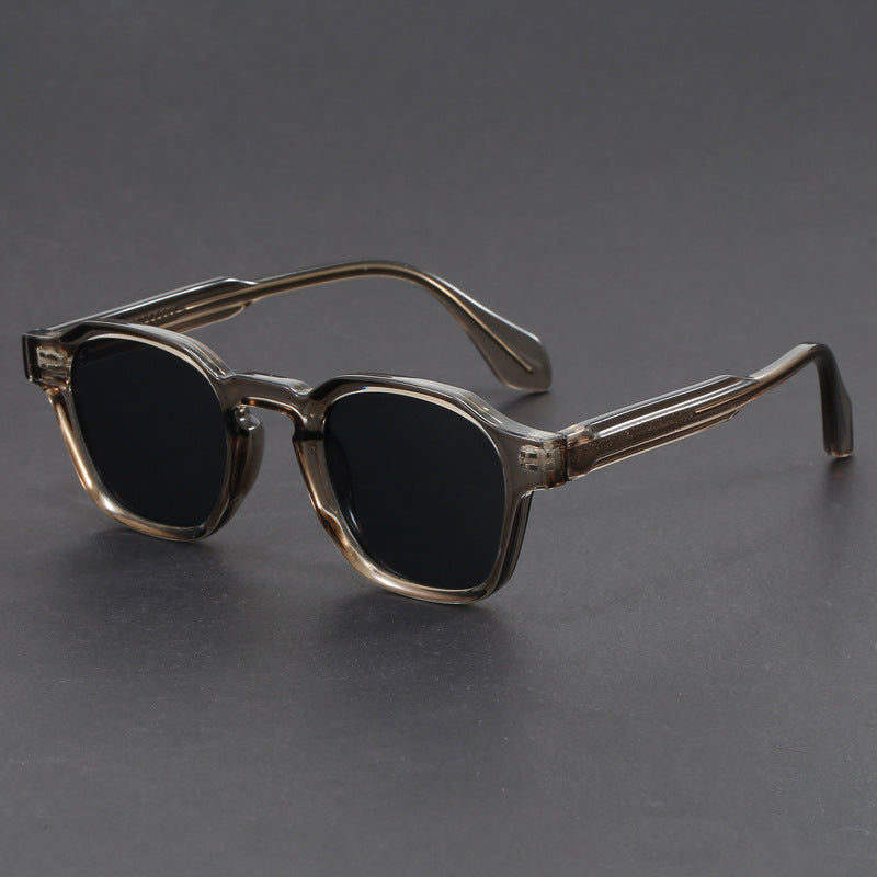 Retro irregular square black sunglasses