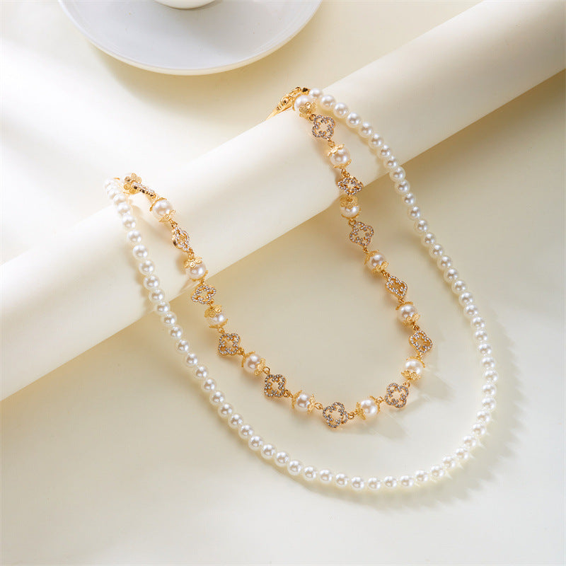 Multi-Color Gemstone, Pearl, and Cross Punk Waist Chain