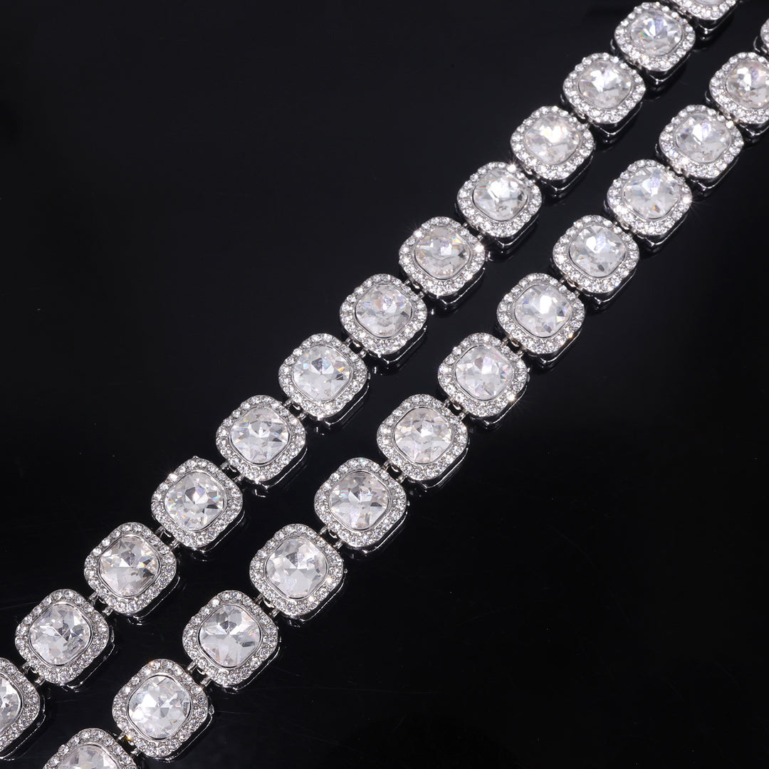12mm flip-top rhinestone-encrusted candy chain necklace