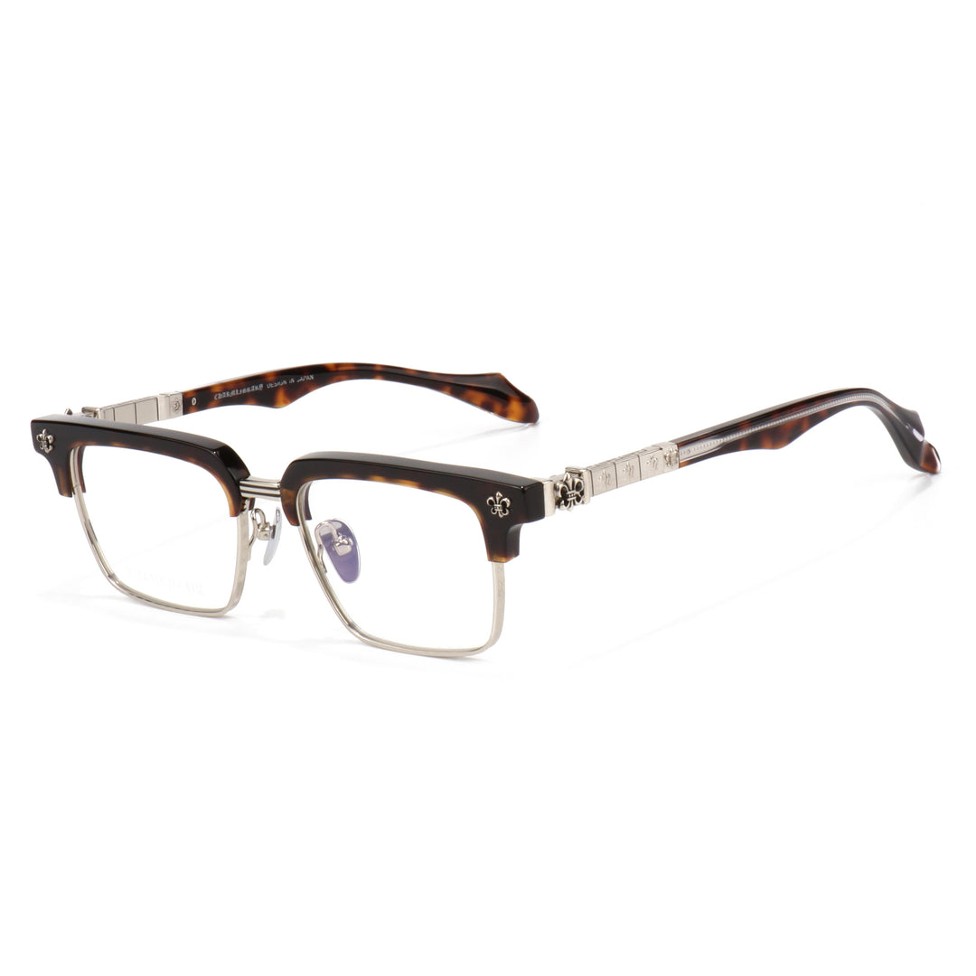 Chrome Hearts half-rimmed accordion temple glasses