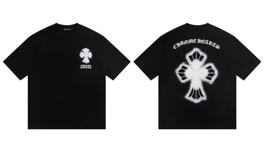 Chrome Hearts Summer Embroidery Print Cotton T-Shirt Short-Sleeve