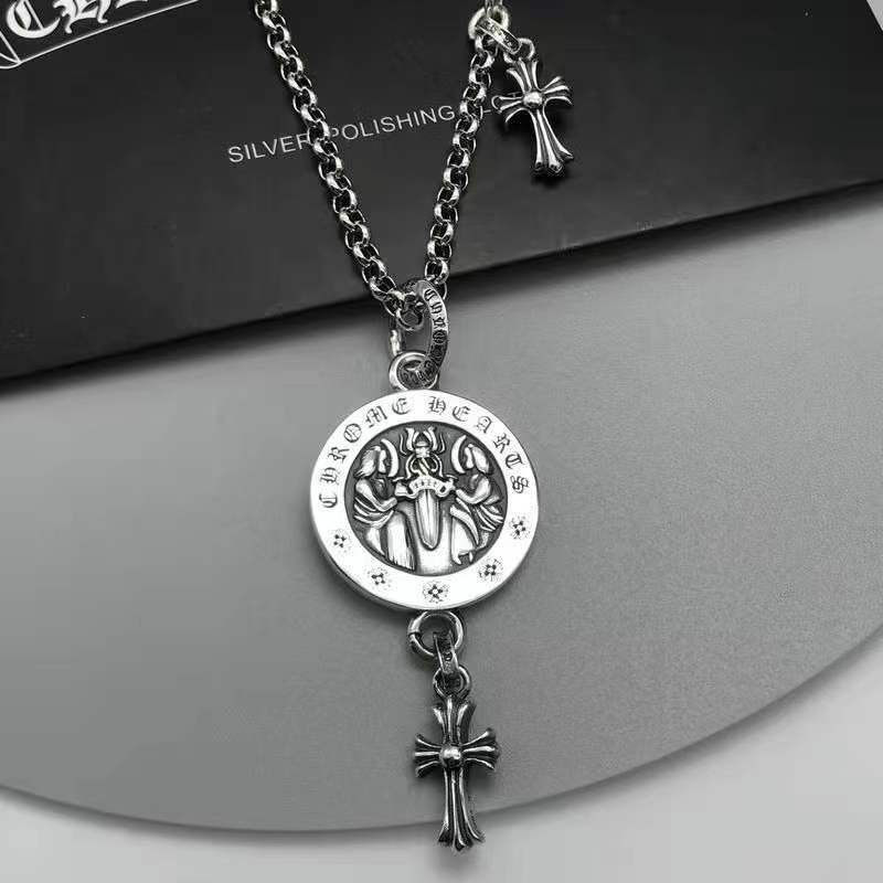 chrome hearts angel sword cross pendant