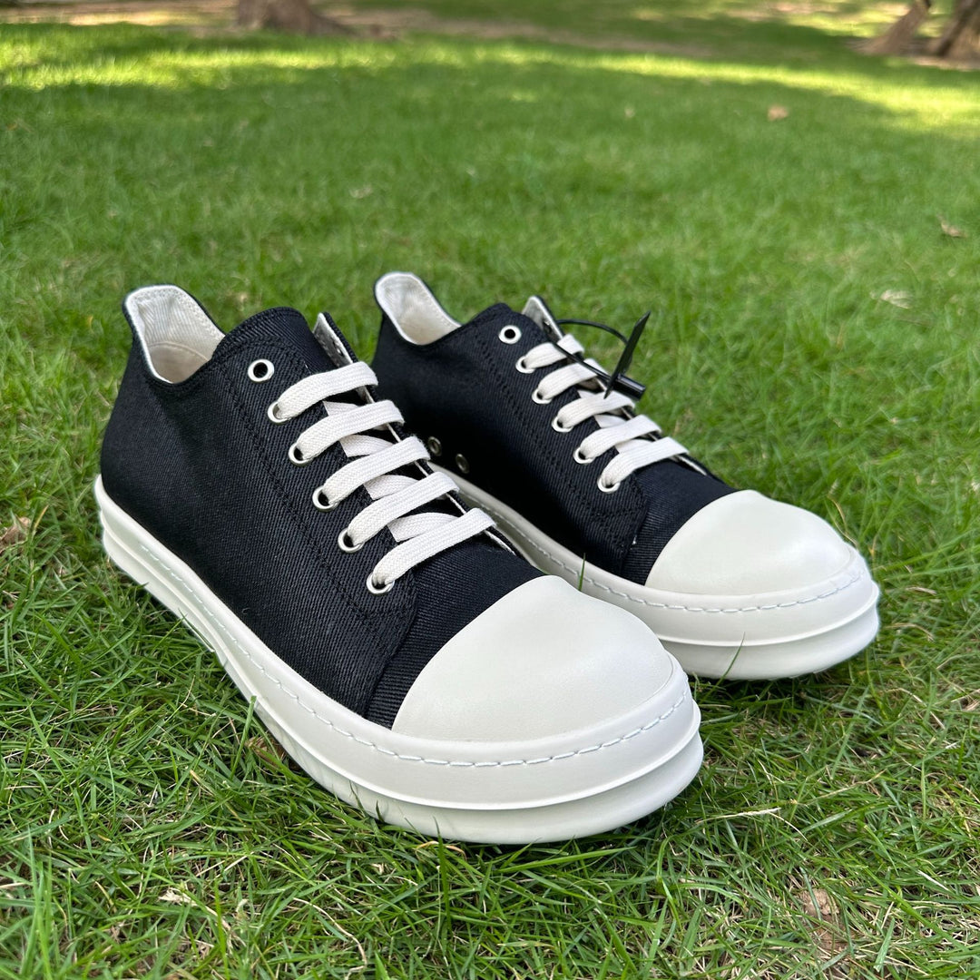 Low-Top Men's Shoes Casual Thick-Soled Canvas Sneakers