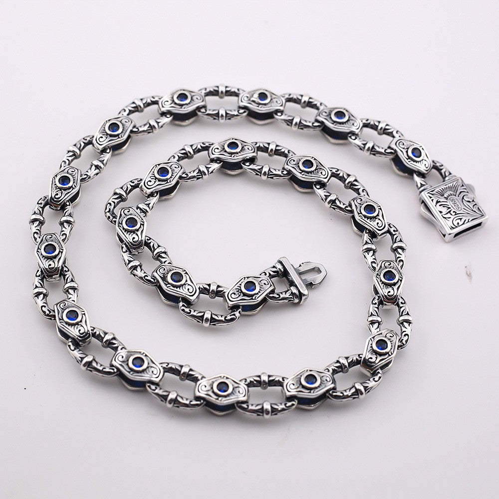 Tang grass pattern diamond-set necklace