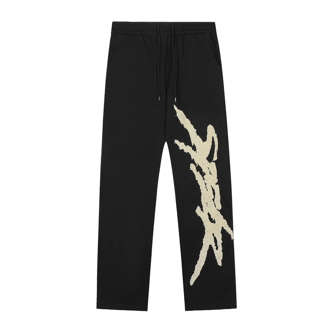 Sp5der patterned beaded 555555 hoodie and trousers