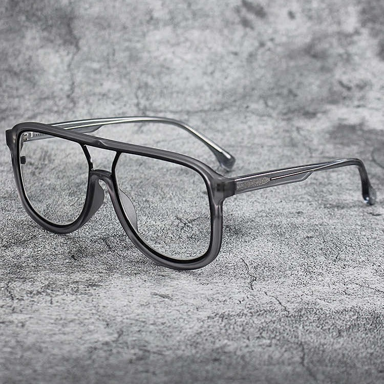Retro oversized aviator clear glasses