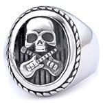 Nordic Stainless Steel Skull Ring Gothic Dark Aesthetic