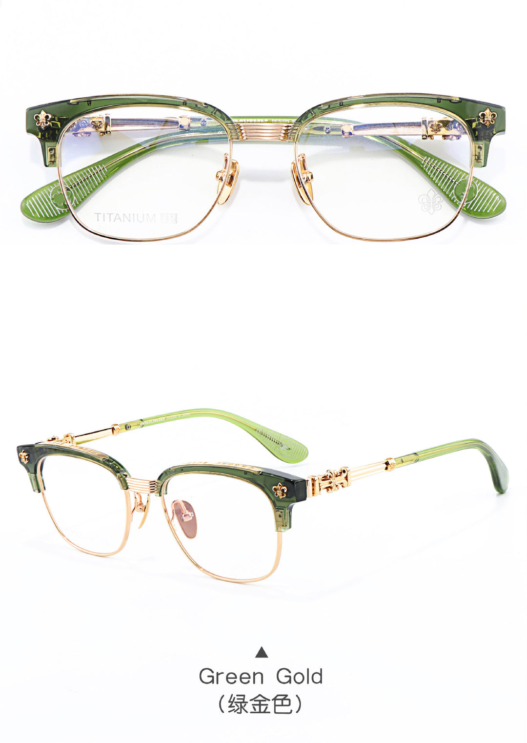 Chrome Hearts Chic Understated Luxury Style Half-Rim Glasses