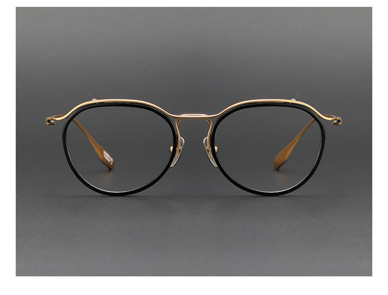 Irregular browline pure titanium eyeglass frames