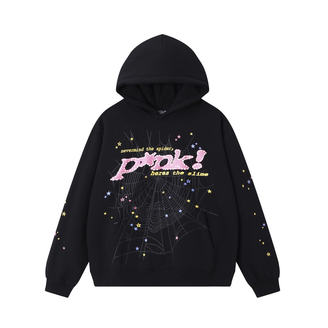 Sp5der foam letter 555 hoodie Pink Casual pants
