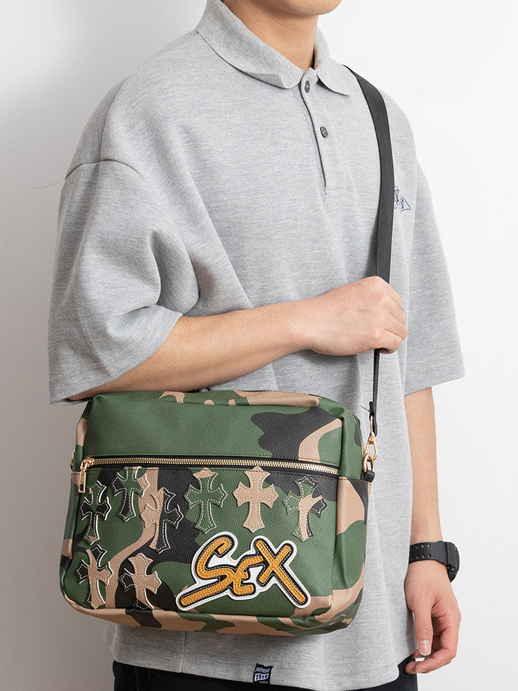 Chrome Hearts Camouflage Sports PU Leather Crossbody Bag