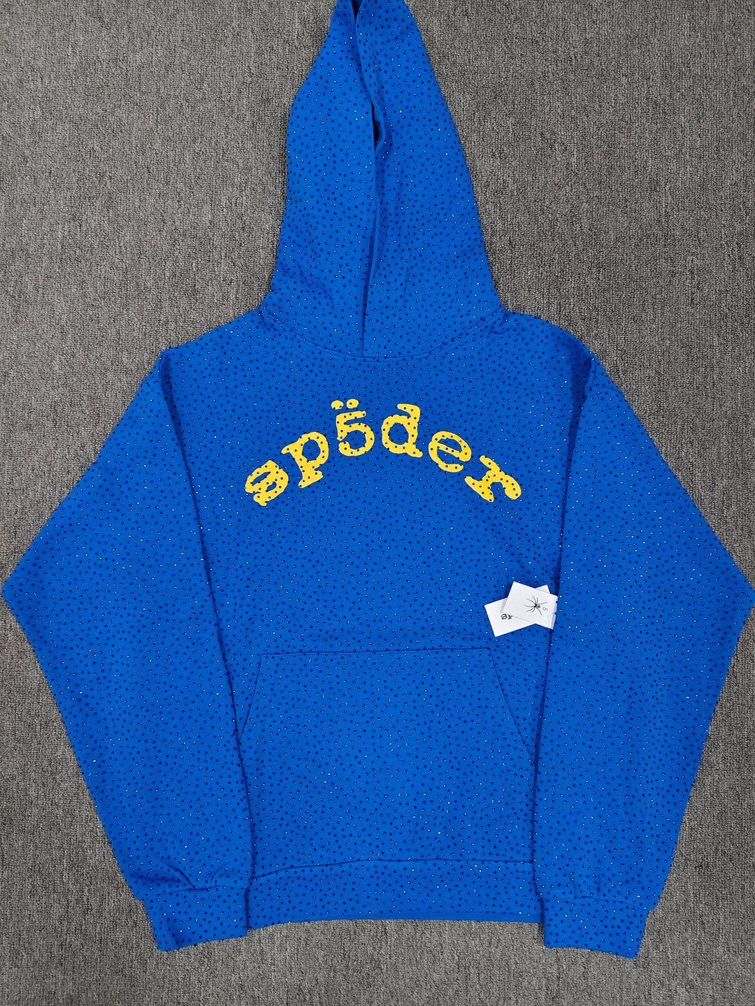 Multi-color full-hot rhinestone Sp5der spider web hoodie