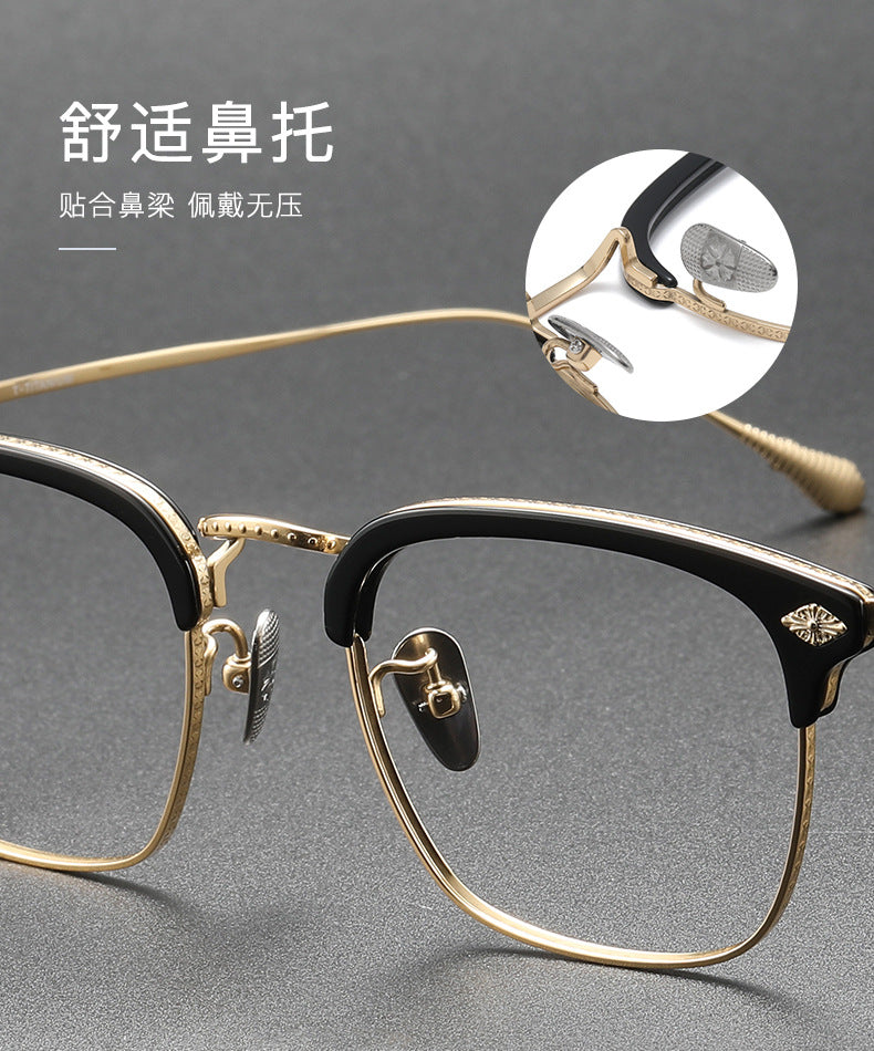 Chrome Hearts Retro Square Eyebrow Glasses Frames