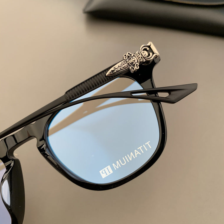 Chrome Hearts square acetate, pure titanium eyeglasses for nearsightedness
