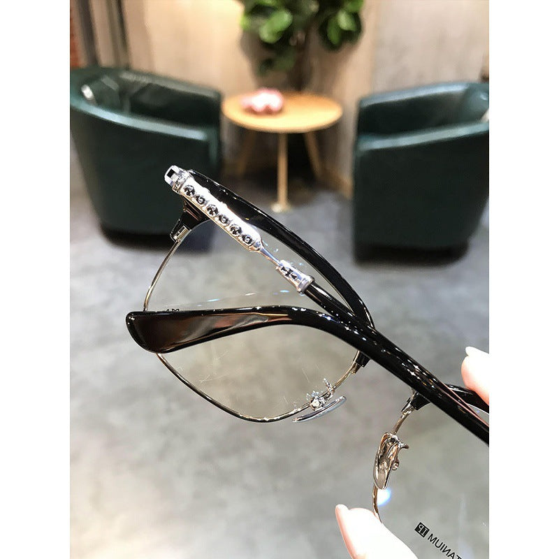 Chrome Hearts Browline Frames with Intricate Engraving
