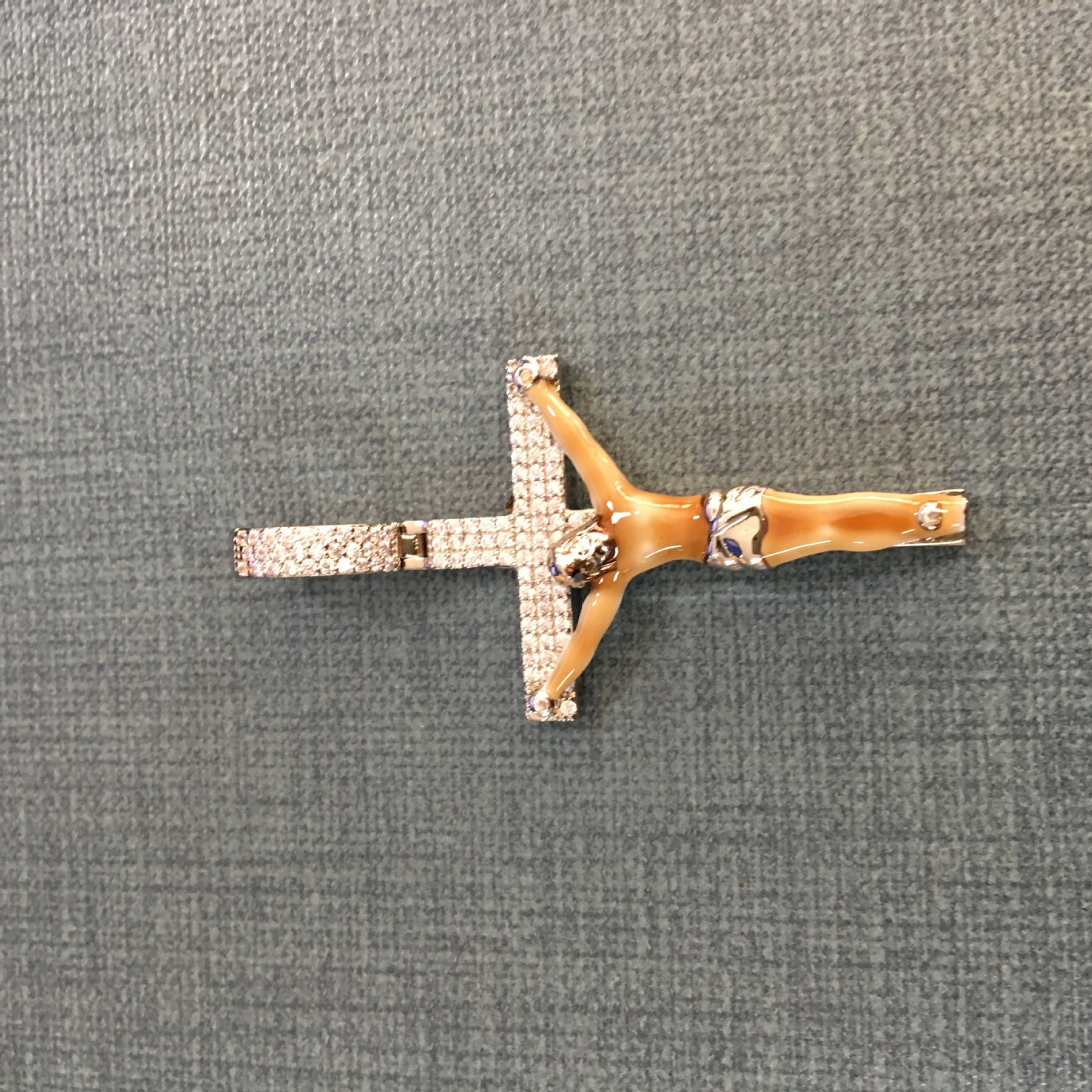 Enamel Cross Diamond Pendant