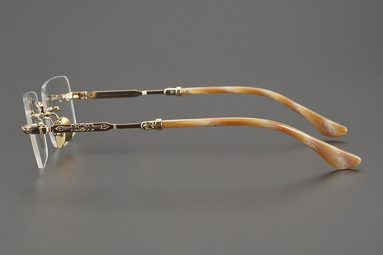 Chrome Hearts Refined Engraved Rimless Eyeglasses