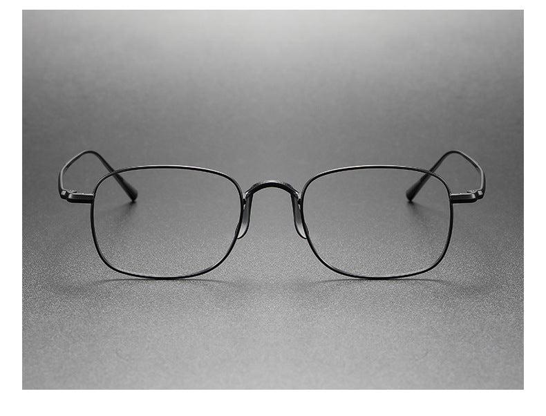 Pure titanium square frame eyeglasses for a slimmer face