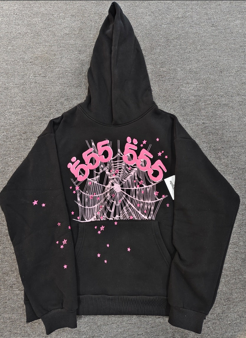 Sp5der Foam Print Spider Thick Fleece Hoodie
