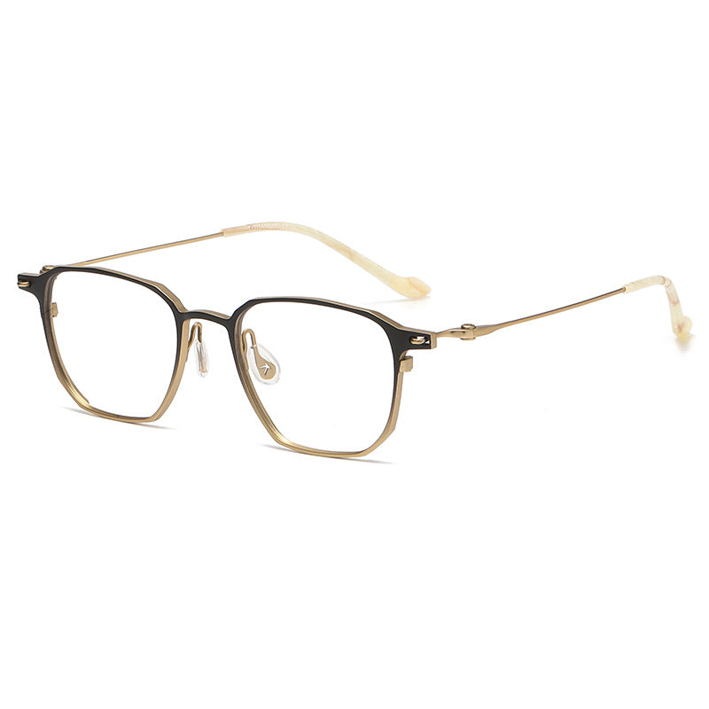 Business and fashionable titanium plate square frame glasses