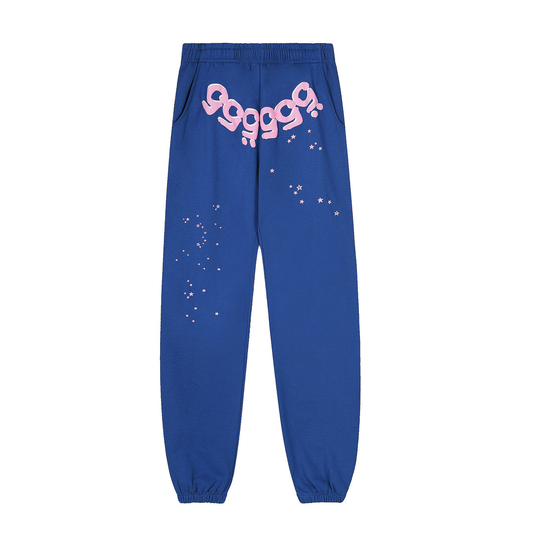 Sp5der 555555 star pattern hooded trousers and sweatshirt