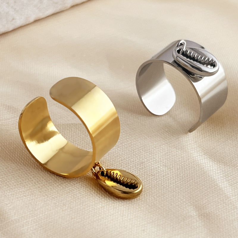 Titanium steel shell open ring