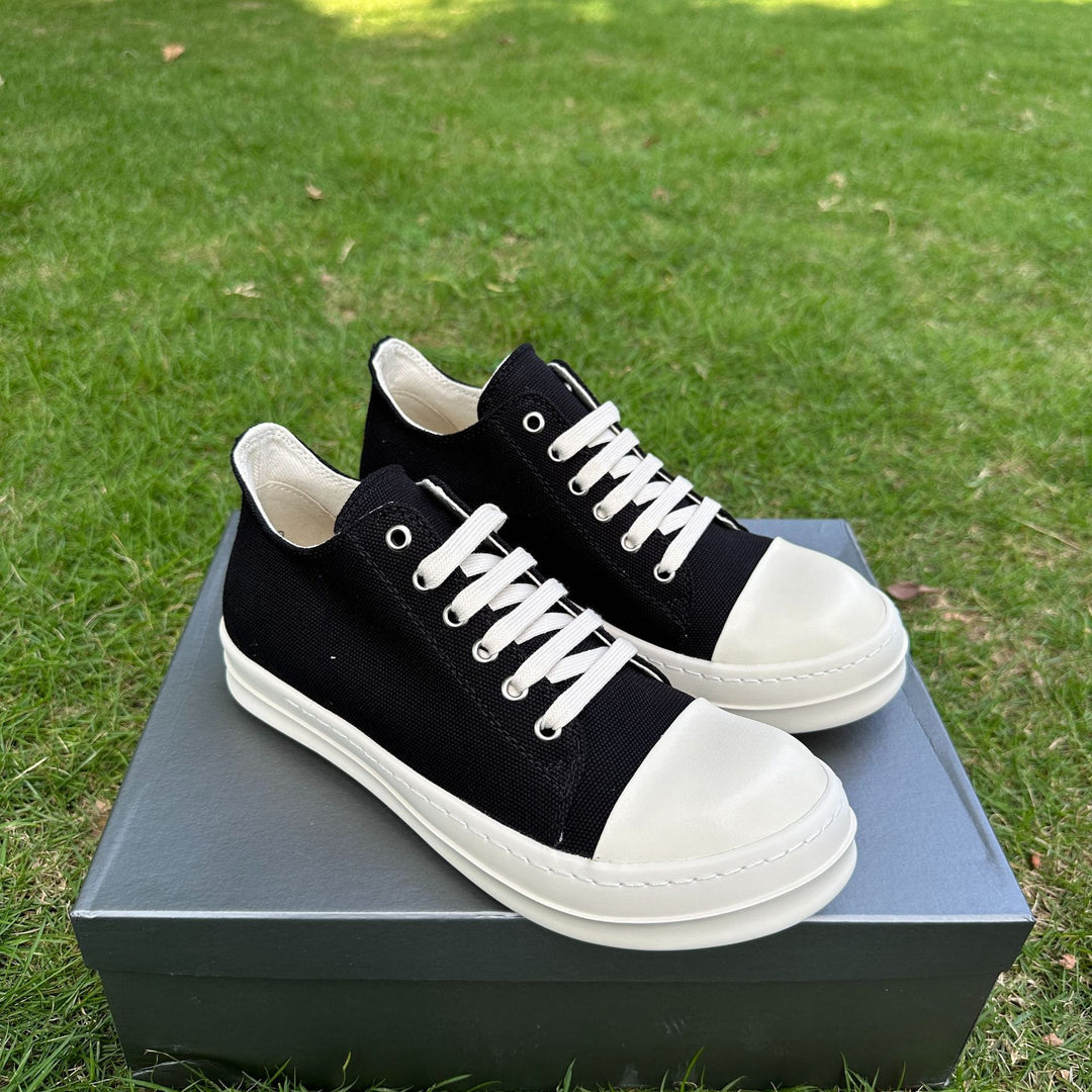 Low-Top Men's Shoes Casual Thick-Soled Canvas Sneakers