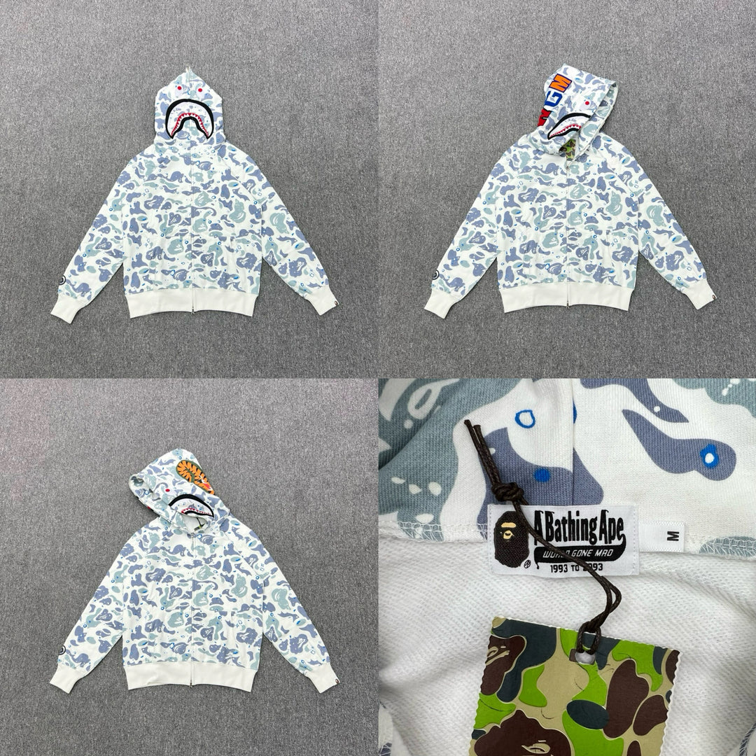 BAPE Shark head camouflage zip-up jacket