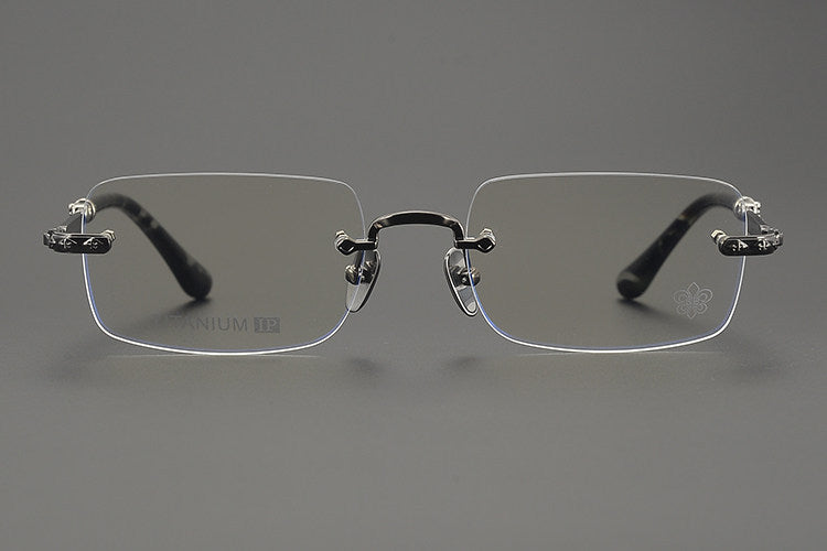 Chrome Hearts Refined Engraved Rimless Eyeglasses
