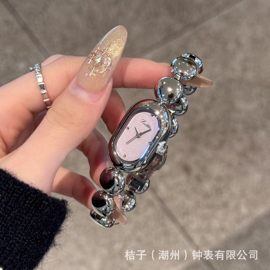 Steel Strap Oval Bracelet Watch