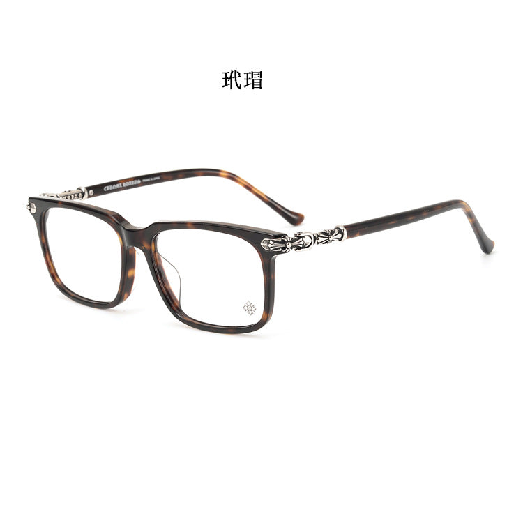 Chrome Hearts square frame thick rim glasses for big faces