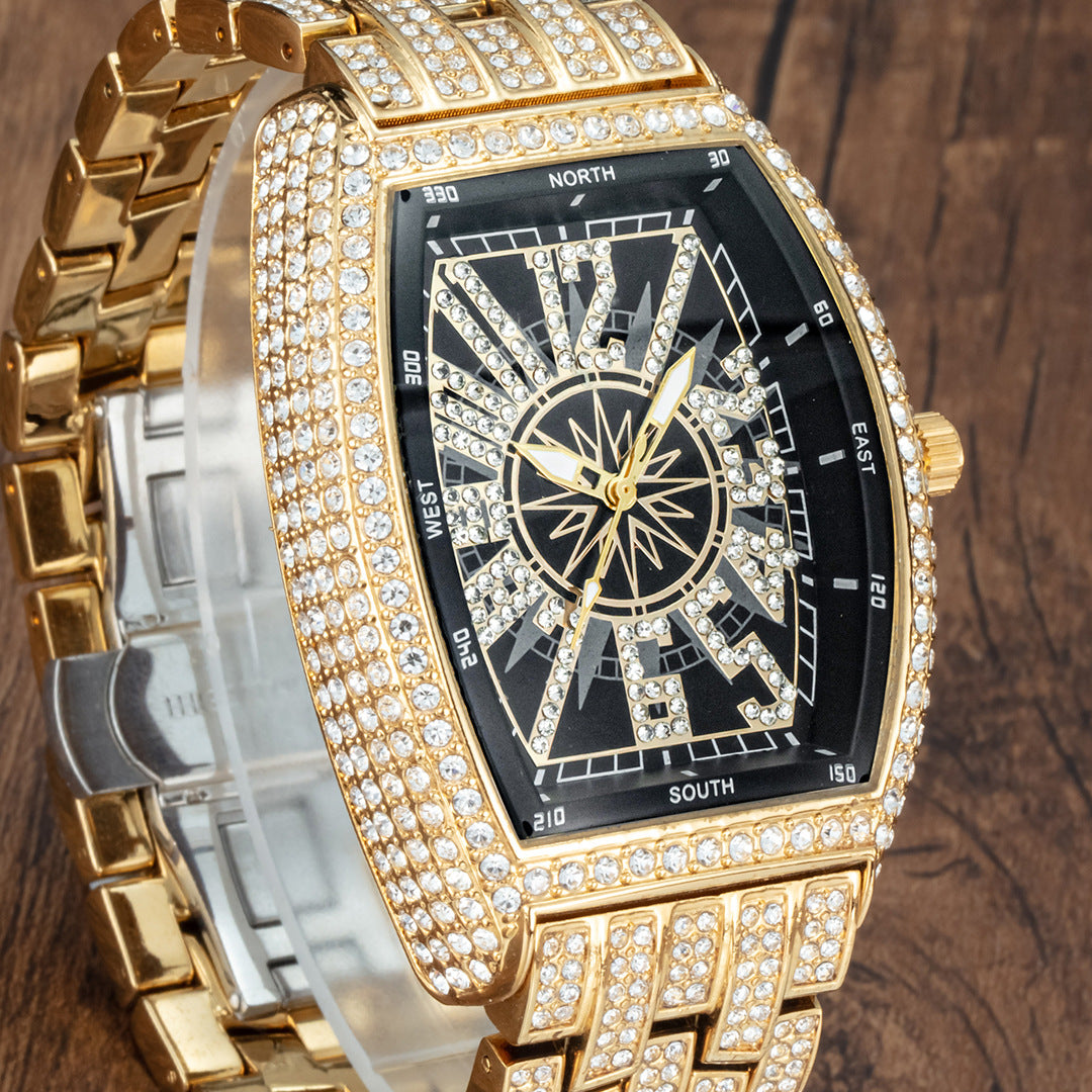 Full Diamond Dial with Tonneau-Shaped Dial