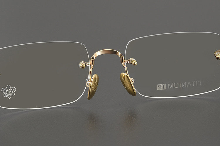 Chrome Hearts Refined Engraved Rimless Eyeglasses