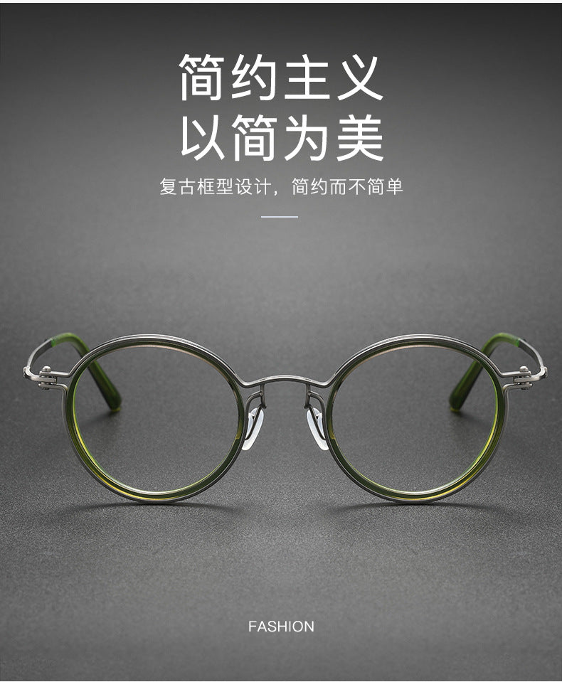 Retro Round Glasses Black Metal Optical Eyewear