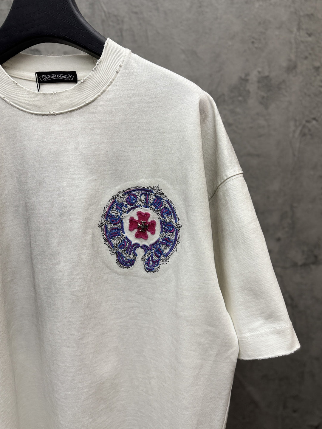 Chrome Hearts Washed Appliqué Embroidered Short-Sleeve T-Shirt