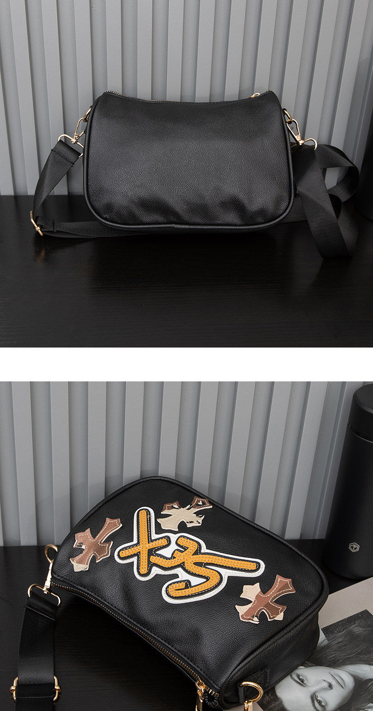 Chrome Hearts cross camouflage PU leather crossbody bag