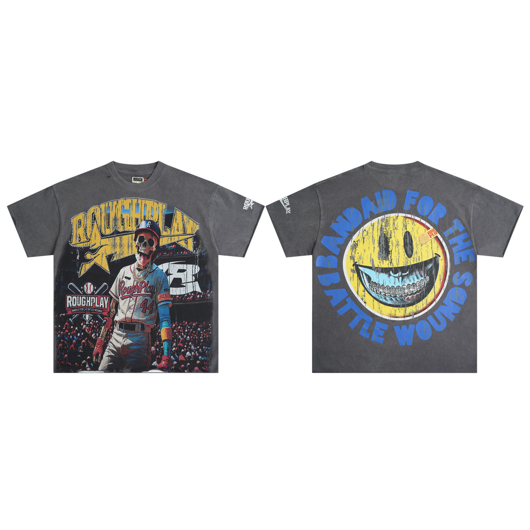 RoughPlay NYC Distressed, Ripped, and Sparkling Short-Sleeve T-Shirt
