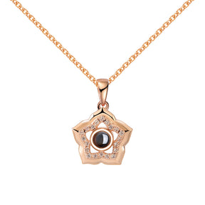 Projection five-pointed star shape pendant necklace picture customization