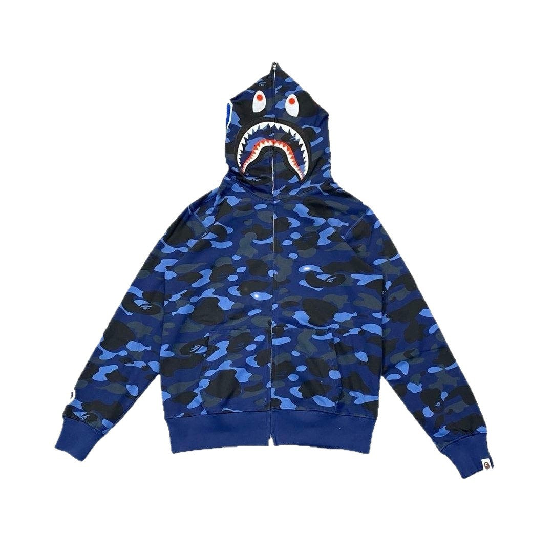 BAPE Shark head camouflage zip-up jacket