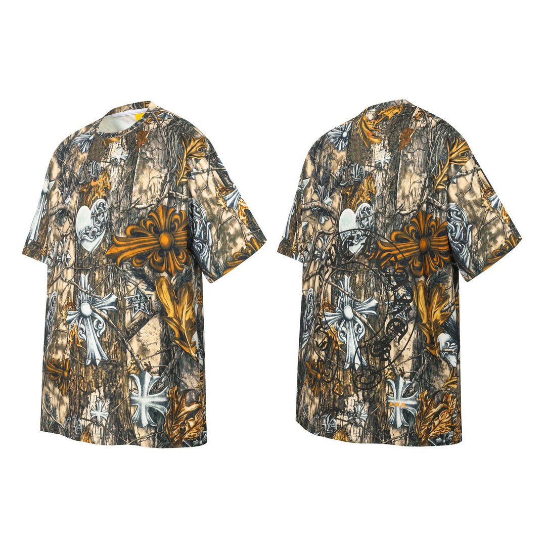 Chrome Hearts Bark Texture Print Short-Sleeve T-Shirt
