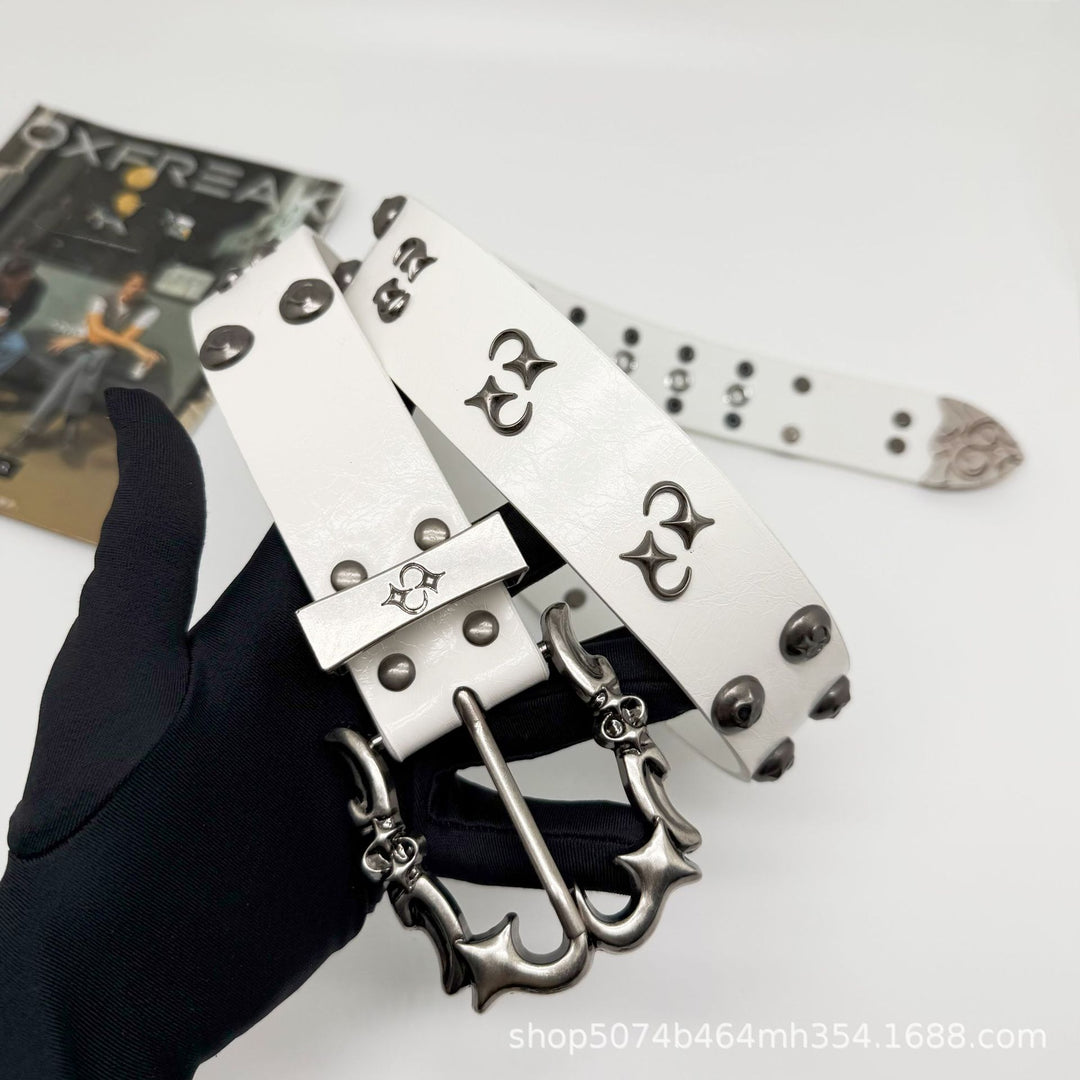 Riveted Metal Belt with Pin Buckle
