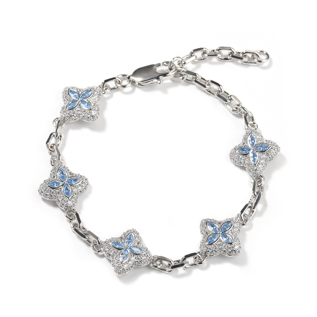 Full-Pavé Lucky Four-Leaf Clover Bracelet Necklace