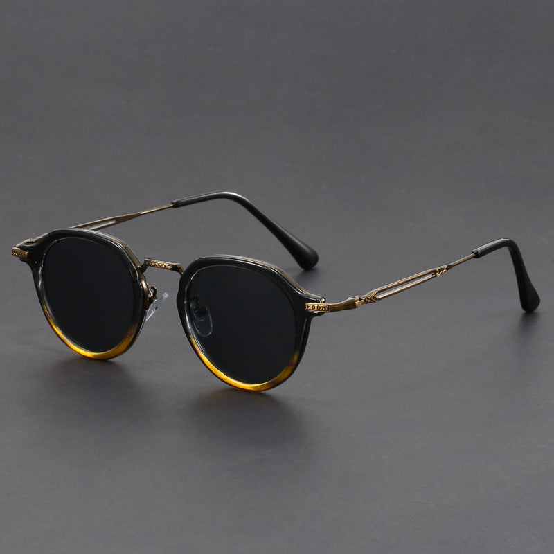 Steampunk metal round sunglasses