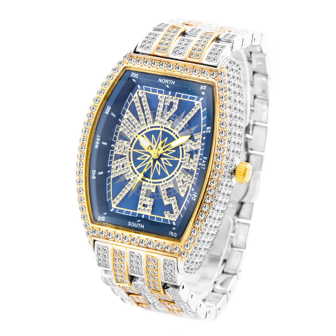 Full Diamond Dial with Tonneau-Shaped Dial