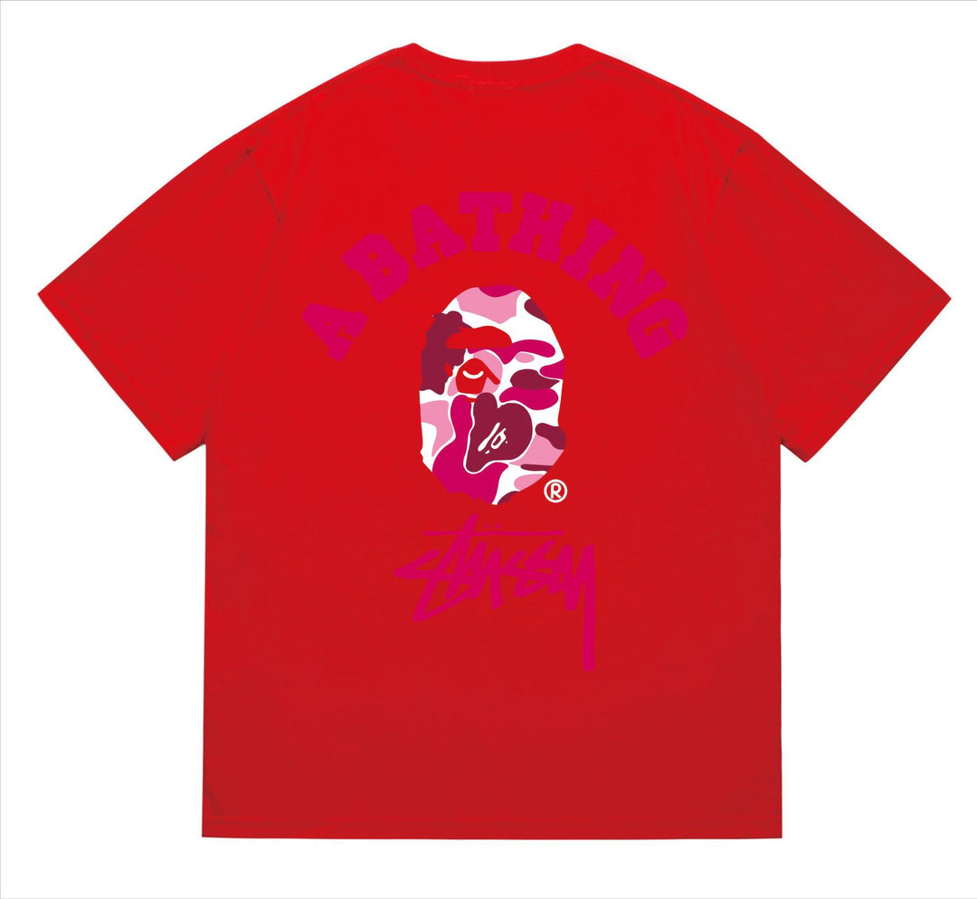 BAPE loose fit short-sleeved letter print t-shirt