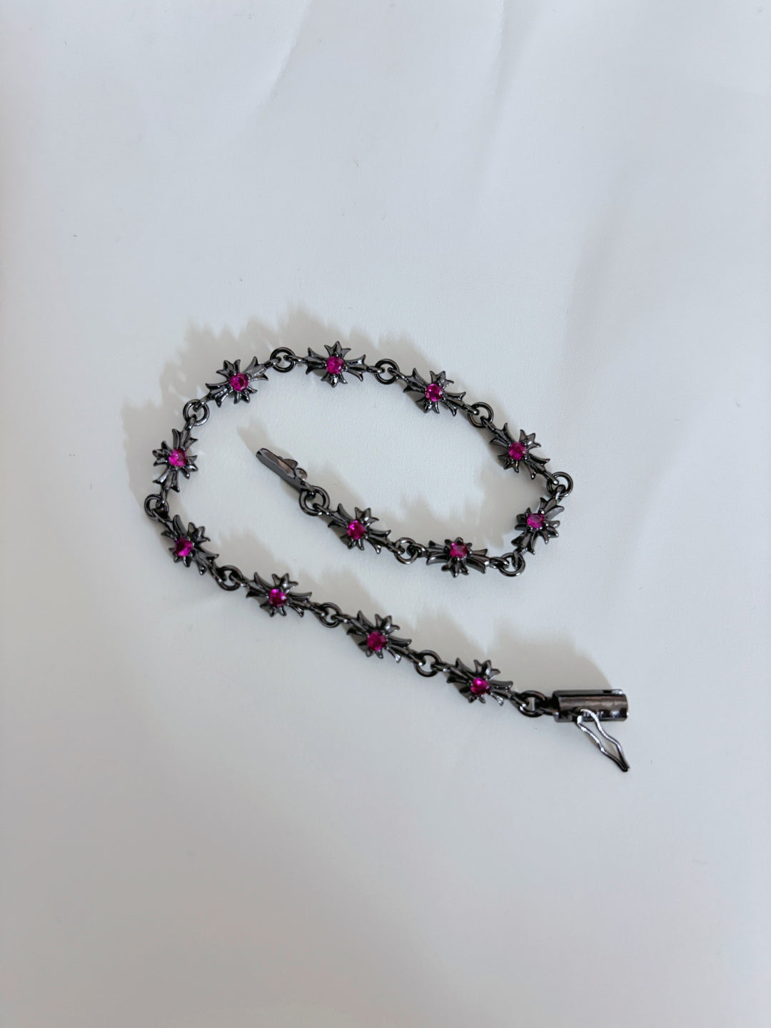 Chrome Hearts Black Gun finished Cross with Diamond inlaid Bracelet